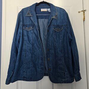 Alfred Dunner Embroidered Denim Jacket